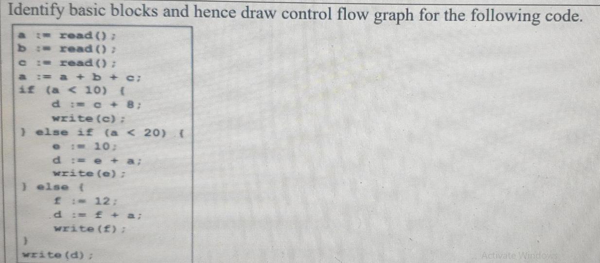 Solved Identify Basic Blocks And Hence Draw Cont Solutioninn