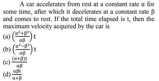 Solved A Car Accelerates From Rest At A Constant Solutioninn