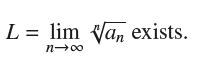 L = lim Van exists. n0