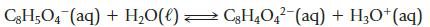 C8H5O4 (aq) + HO(l) CH4O42-(aq) + H3O+ (aq)