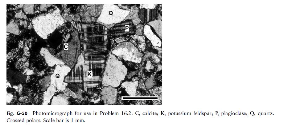 G C K Q P Fig. G-50 Photomicrograph for use in Problem 16.2. C, calcite; K, potassium feldspar; P,