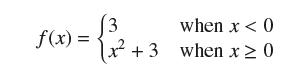 f(x) = [x + 3 when x < 0 when x > 0