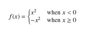 f(x) = (x -x when x < 0 when x  0
