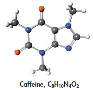 Caffeine, C3H10N4O2