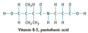 H CH3H O H-0--------C-O-H H CH3 CH3    Vitamin B-5, pantothenic acid  T