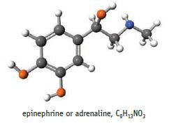 epinephrine or adrenaline, CH3 NO