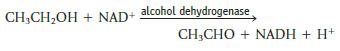 CHCHOH + NAD+ alcohol dehydrogenase CHCHO + NADH + H+