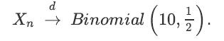 d X  Binomial (10,7).