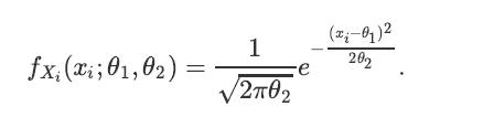 fx; (xi; 01,02) = 1 202 -e (x-0) 202