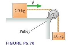 2.0 kg Pulley FIGURE P5.70 1.0 kg