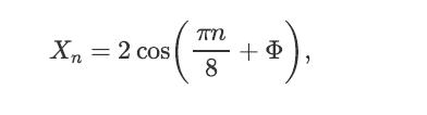 (+), Xn = 2 cos