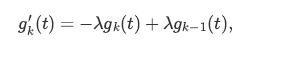 g(t) = -Agr(t) + gk-1(t),