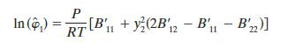 In (+) = P RT [B' + y (2B'2 - B' - B'2)] 11 12 11