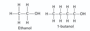 H II H=C=C-OH ||   Ethanol.     H=C=C=C=C-OH      1-butanol