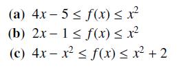(a) 4x-5  f(x)  x (b) 2x-1  f(x)  x (c) 4x-x  f(x)  x + 2
