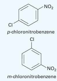 CI -NO p-chloronitrobenzene CI NO m-chloronitrobenzene
