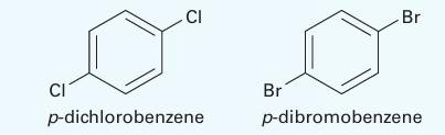CI CI p-dichlorobenzene Br Br p-dibromobenzene