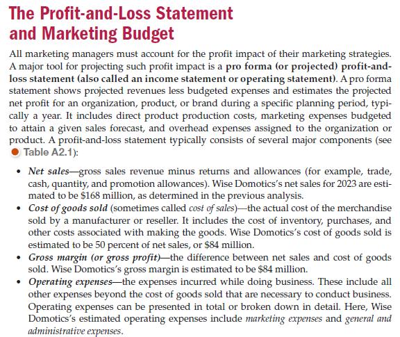 The Profit-and-Loss Statement and Marketing Budget All marketing managers must account for the profit impact