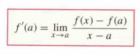 f'(a) = lim x-a f(x) = f(a) x-a