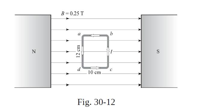N B=0.25 T a 12 cm 10 cm. b C Fig. 30-12 12 A S