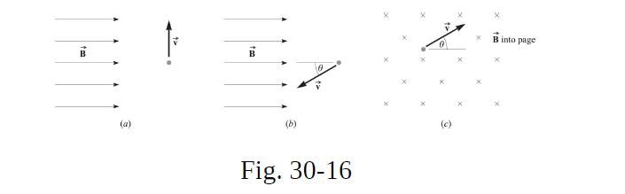 tm (a) too B (b) 0 Fig. 30-16 (c) B into page
