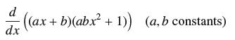 d -((ax + b)(abx + 1)) (a, b constants) dx