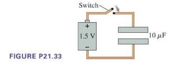 FIGURE P21.33 Switch- + 1.5V  10 F
