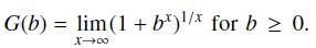 G(b) = lim (1 + b)/* for b 0. X-00