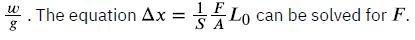 The equation Ax = Lo can be solved for F.