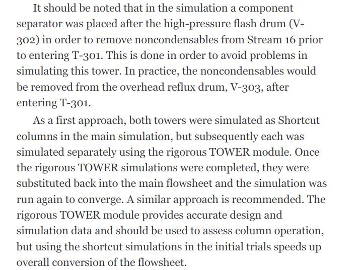 It should be noted that in the simulation a component separator was placed after the high-pressure flash drum