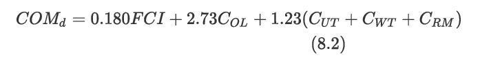 COMA = 0.180 FCI +2.73COL + 1.23(CUT + CWT + CRM) (8.2)