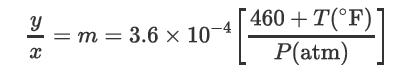 y X m = 3.6 x 10-4 460+T(F) P(atm)