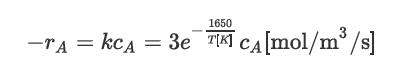 1650 -TA = KCA = 3e TK CA[mol/m/s]