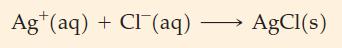 Ag+ (aq) + CI (aq) AgCl(s)