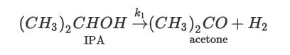 (CH3),CHOH*(CH3),CO+H2 IPA acetone