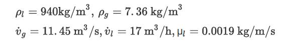 940kg/m, pg 7.36 kg/m = Pg = = 11. 45 m/s, v= 17 m/h, p = 0.0019 kg/m/s Pl= vg