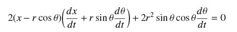 2(x-r cos 8) dx dt de + r sin 0- dt do + 2r sin 0 cos 0 = 0