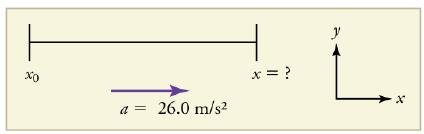 XO a = 26.0 m/s x = ? y X