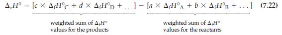 A.H = [cx AHC + dx AHD +...] [ax AHA + bx AHB + .] (7.22) weighted sum of AcH values for the products