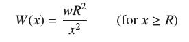 W(x) = WR x2 (for x  R)