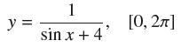 y = 1 sin x + 4 [0, 2]