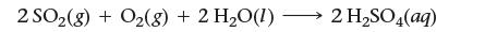 2 SO(g) + O(g) + 2 HO(1) 2 HSO4(aq)