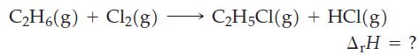 CH6(g) + Cl2(g) CH5Cl(g) + HCl(g) AH = ?