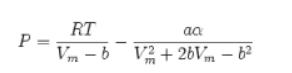 P = RT aa Vm-b V2+2bVm  b