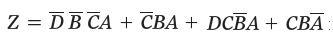Z = DB CA + CBA + DCBA + CBA: