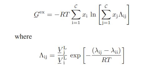 where Gex == - RT ;; ; 1n ;4;; i=l = (Xij- Aii) ] exp RT