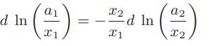 d In (2) -- = 2d In x1 a2 X2