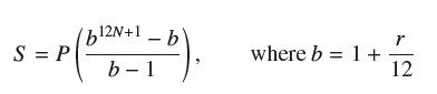 S = P 12N+1 - b ;). b-1 where b = 1 + r 12
