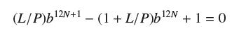 (L/P)b2N+1(1+ L/P)b2N + 1 = 0