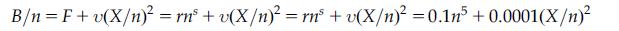 B=F+v(X) = rn + v(X) = rns +v(X) = 0.1n5 +0.0001(x)
